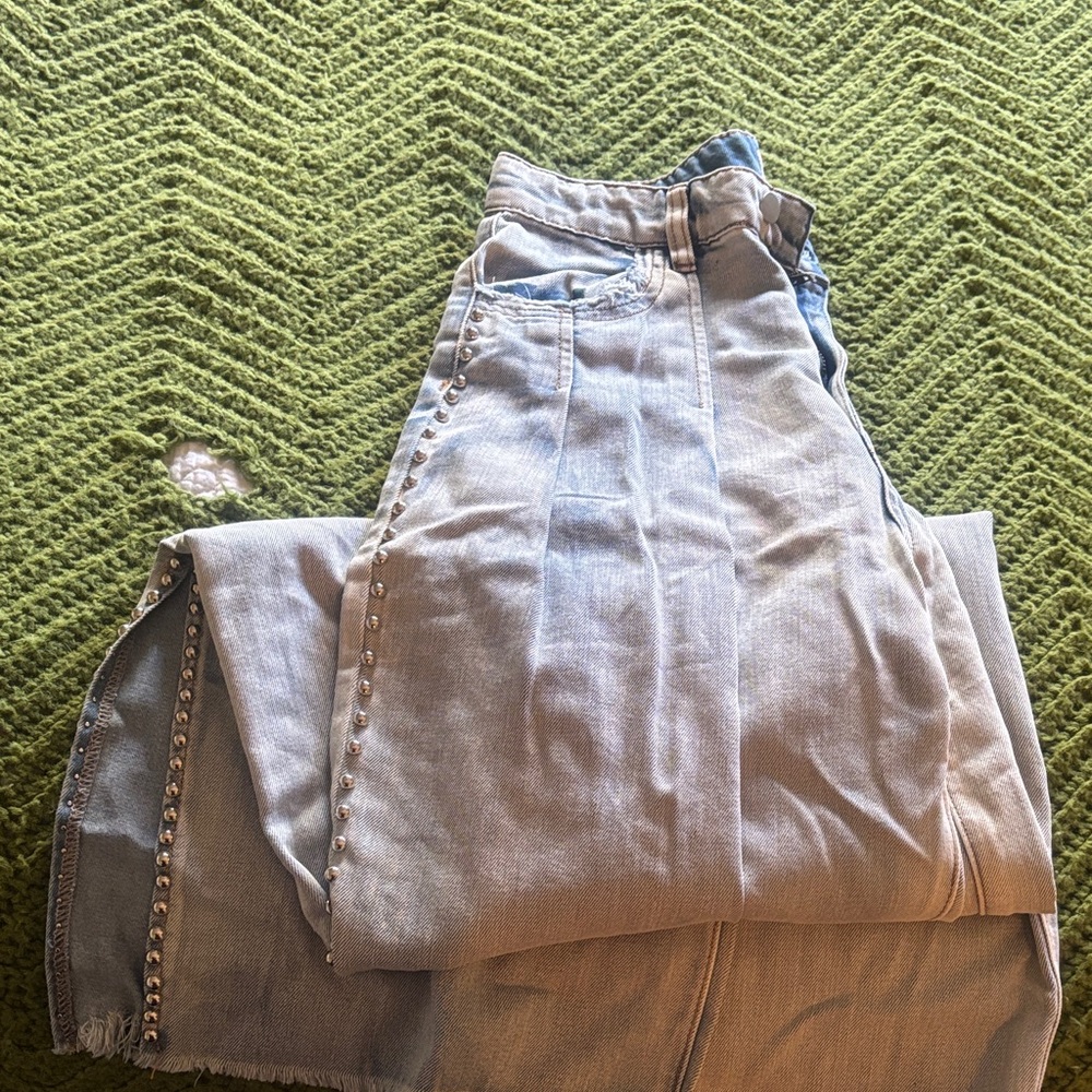 POL Light Blue Women Jeans with Studded Detail